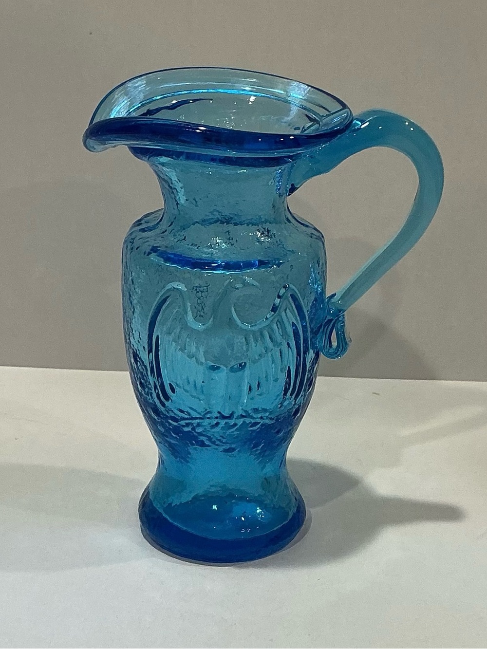 Vintage Small Glass Vase with Eagles